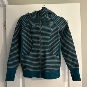 Lululemon zip up sweatshirt teal green striped